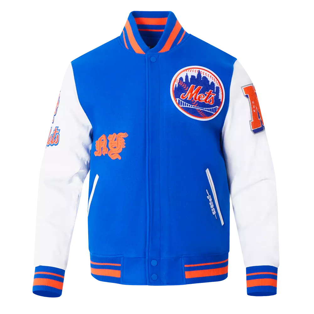 【MLB New York Mets】Pro Standard スタジャン L Pro Standard Men's MLB New York Mets Old English Rib Wool